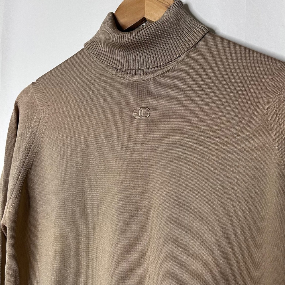 Givenchy  Sweater Size M Sport Womens‎ Tan Knit Logo Turtleneck - Picture 2 of 7